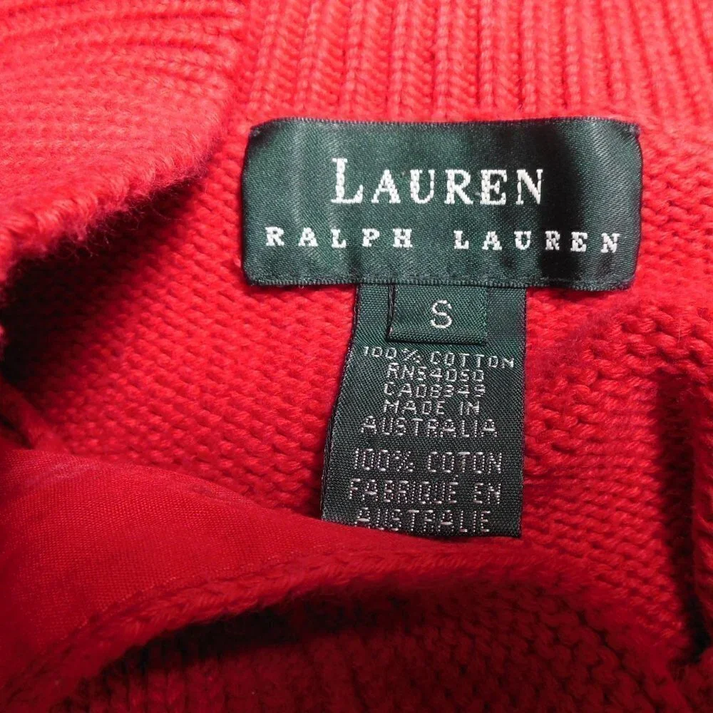 Lauren Ralph Lauren Red Sweater Toggle Buttons